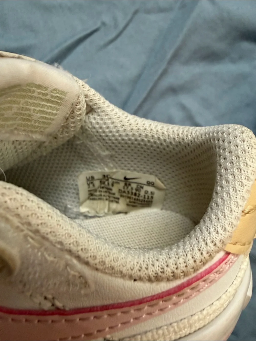 Nike White and Pink Toddler Velcro Sneakers